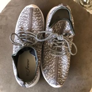 Grey & White Slide-On Sneakers